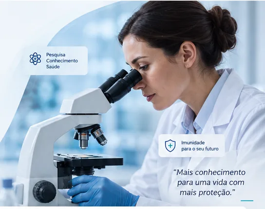 Ilustração de análise científica aplicada à segurança de produtos